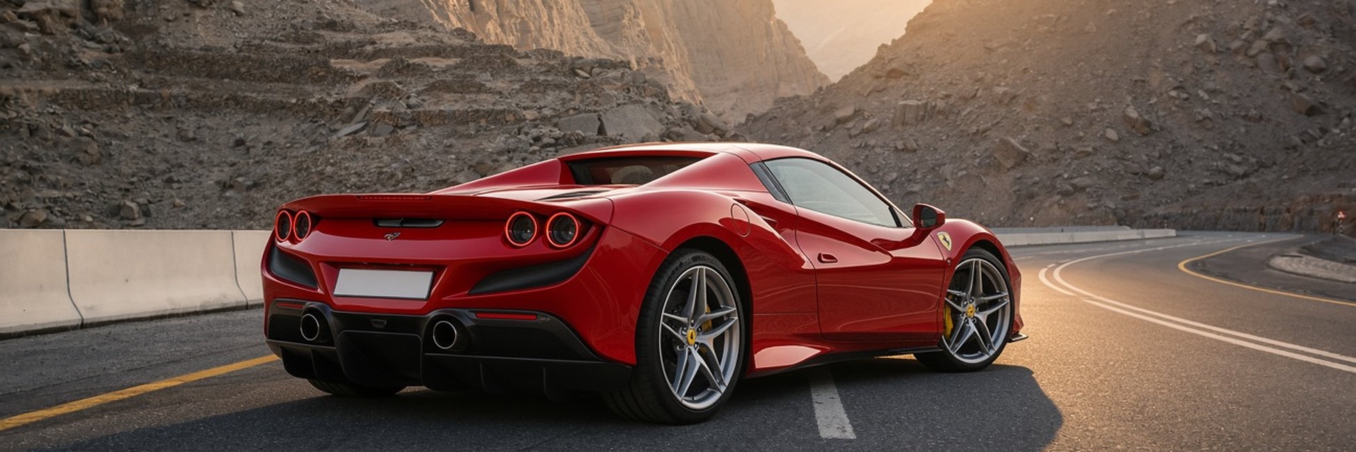 Ferrari F8 Spider on the Jebel Jais mountain road in Ras Al Khaimah