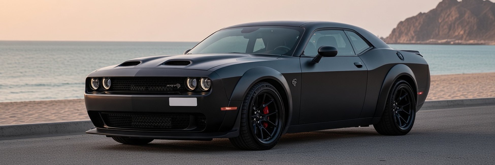 Dodge Challenger SRT Hellcat on the coastal road near Khorfakkan